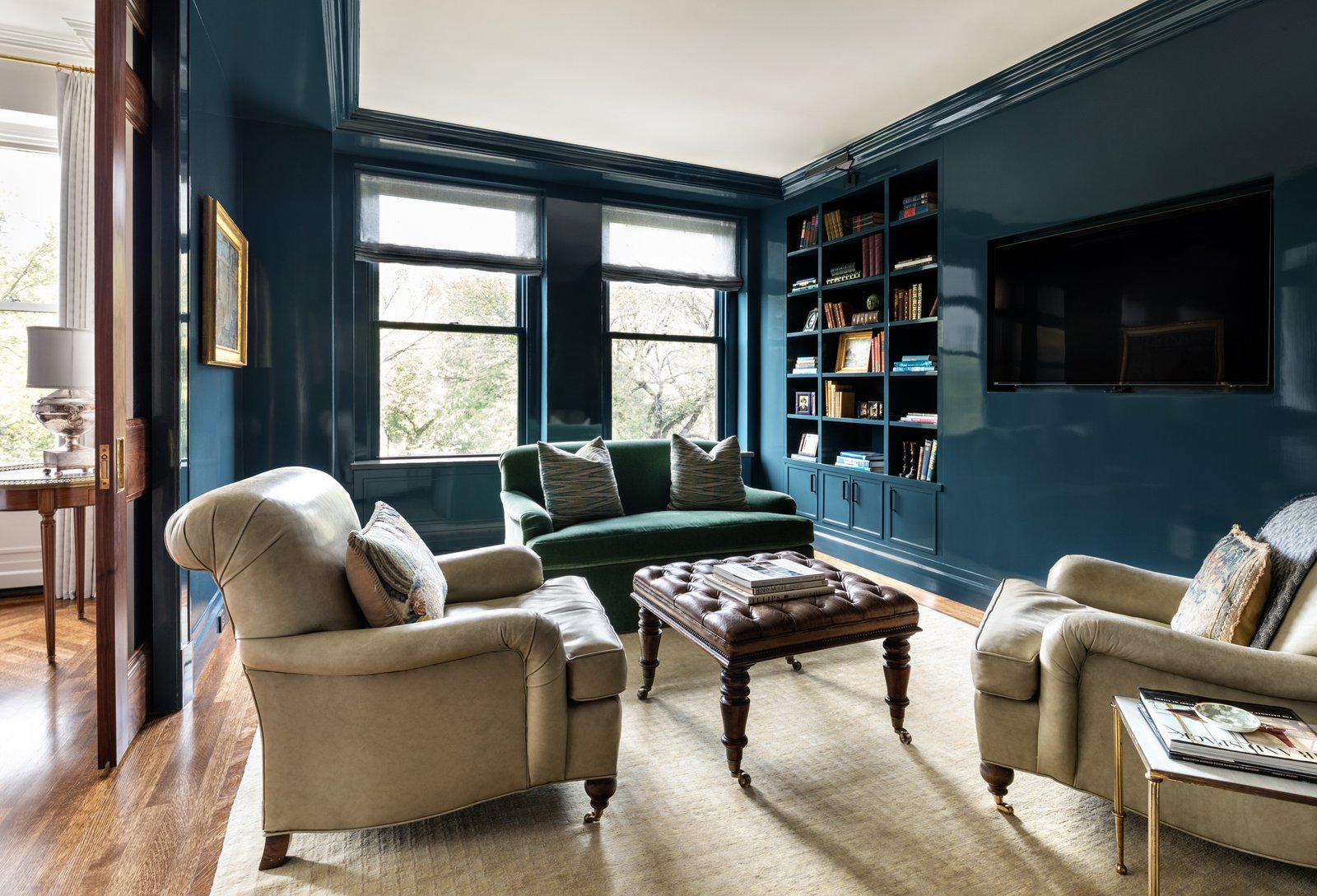 Fifth Avenue Duplex luxury renovation by Godwin Residential Construction featuring double-height spaces and custom design Manhattan NYC